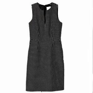 J. Crew Suiting Tailored Dress Size 0 Black White Dot Career Professional Office